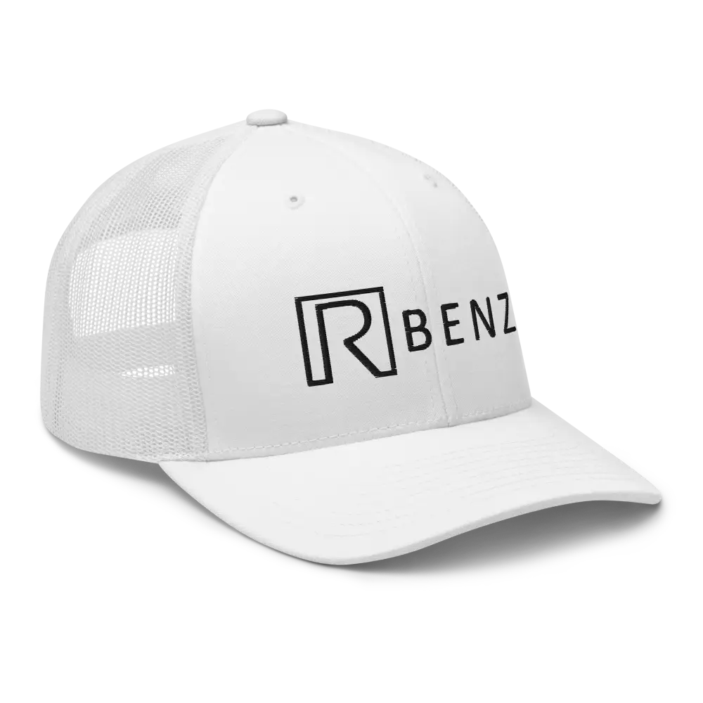 R-benz White Trucker Cap